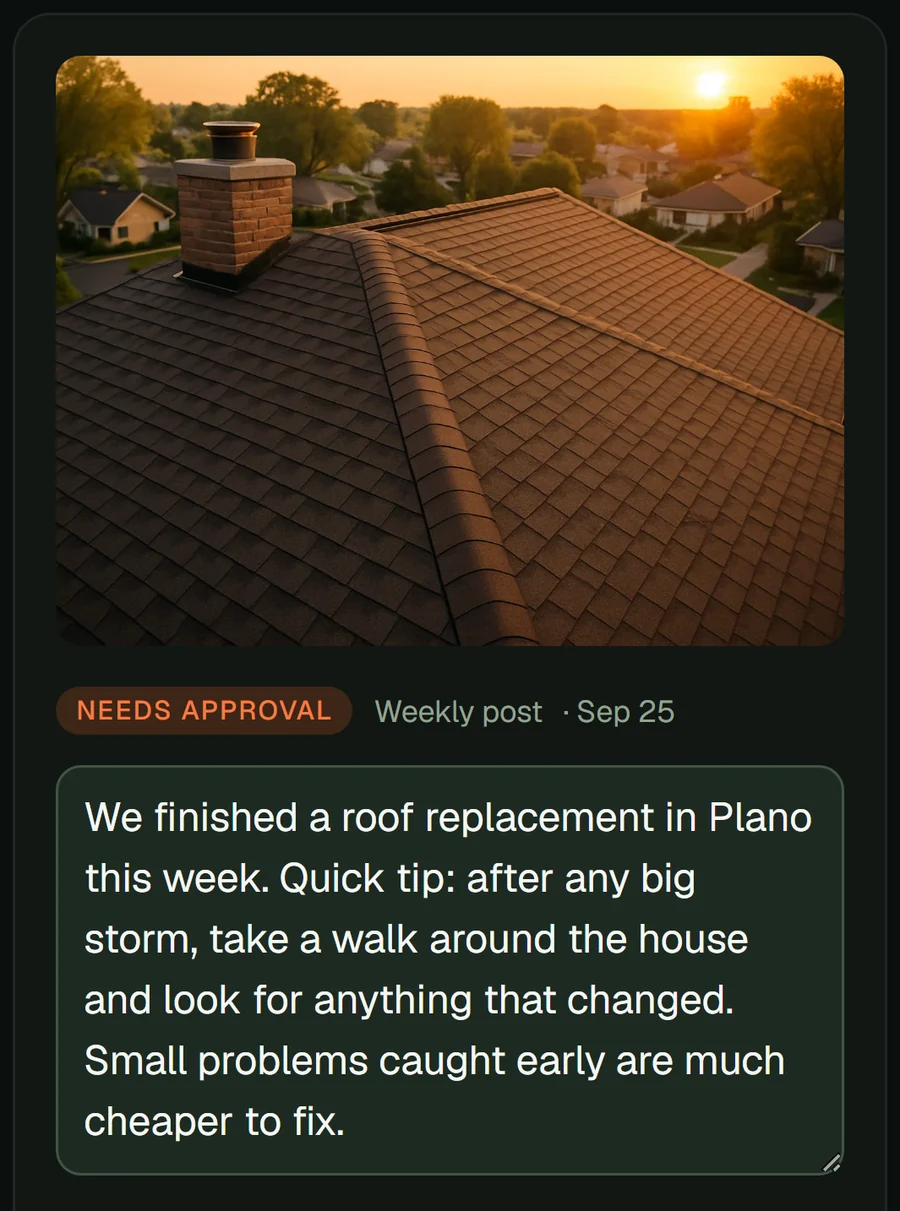 Fresh posts every week: example screen from the Mad Giant dashboard